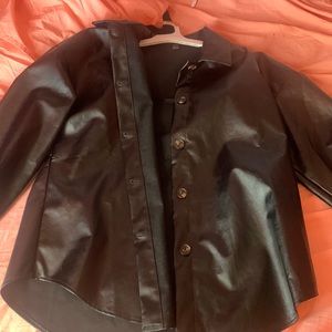 Black leather coat